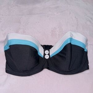 Freya Black Underwire Strapless Bandeau Bikini Top size 30G